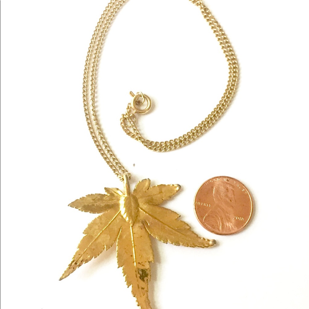Gold Dipped “Leaf” Necklace Vintage - image 4